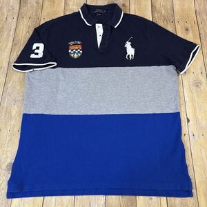 Polo Ralph Lauren Crest Logo Big Pony Polo Rugby Shirt Custom Slim Fit XL